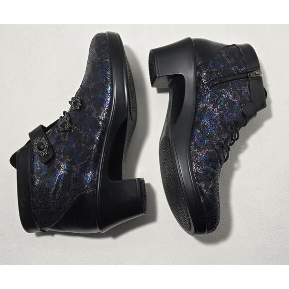Alegria Womens Heidi Black Dahlia Boots Sz 41 US 10.5-11 Metallic Shimmer - Picture 6 of 11